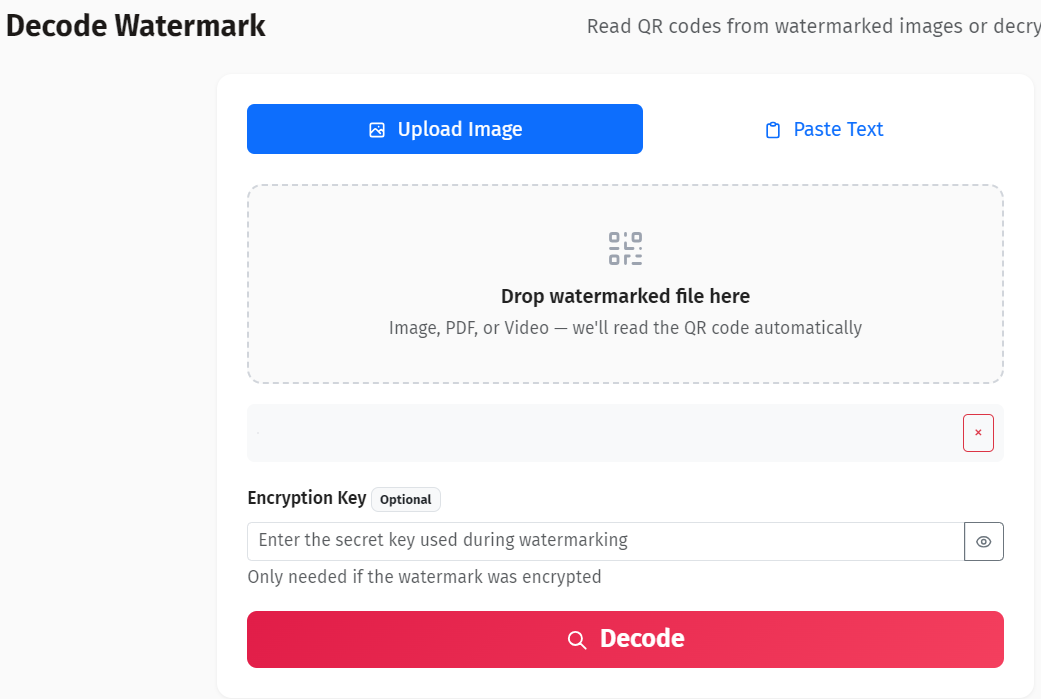 Ingebouwde QR-lezer en decoder