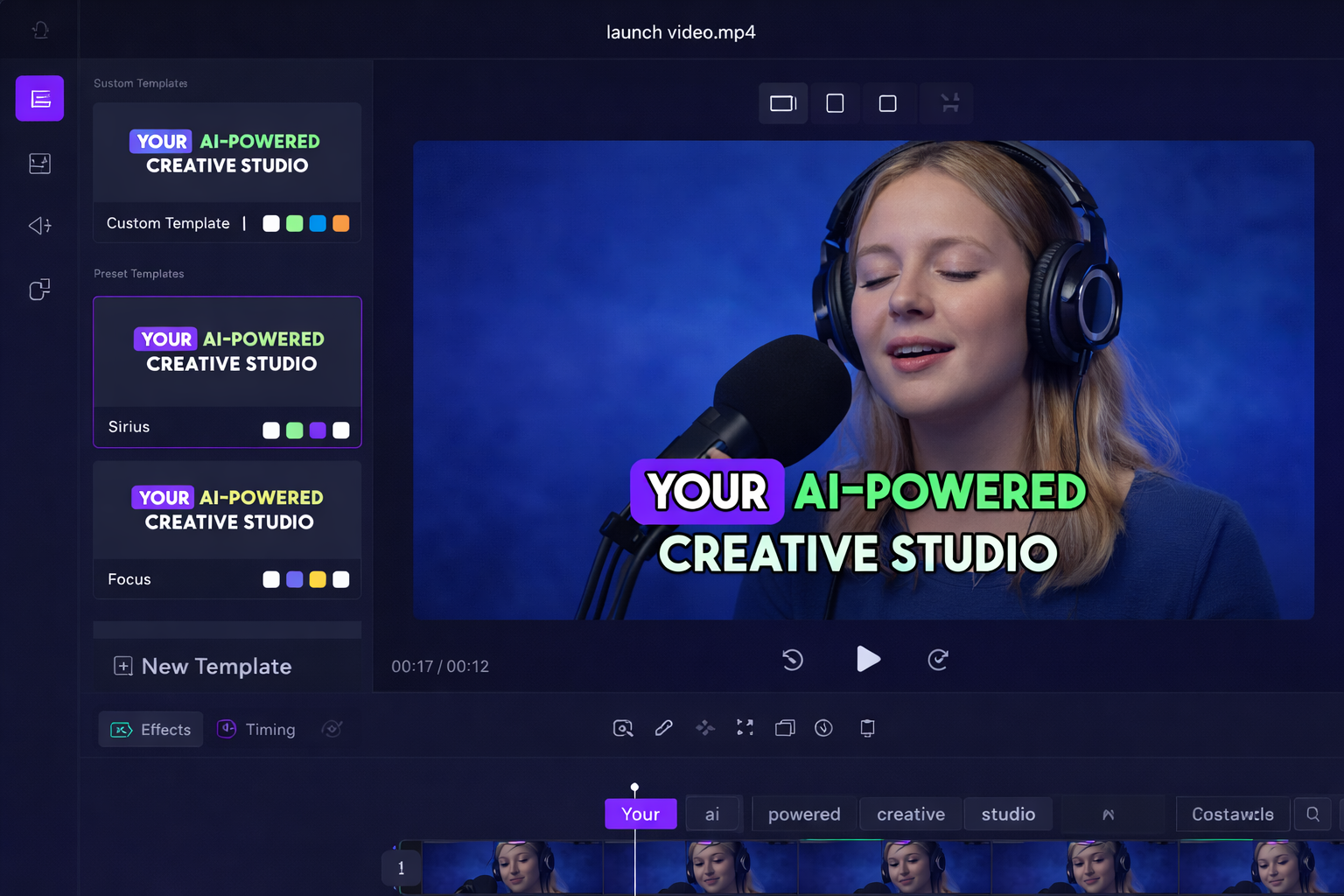 Aplikacja mobilna Captions.ai