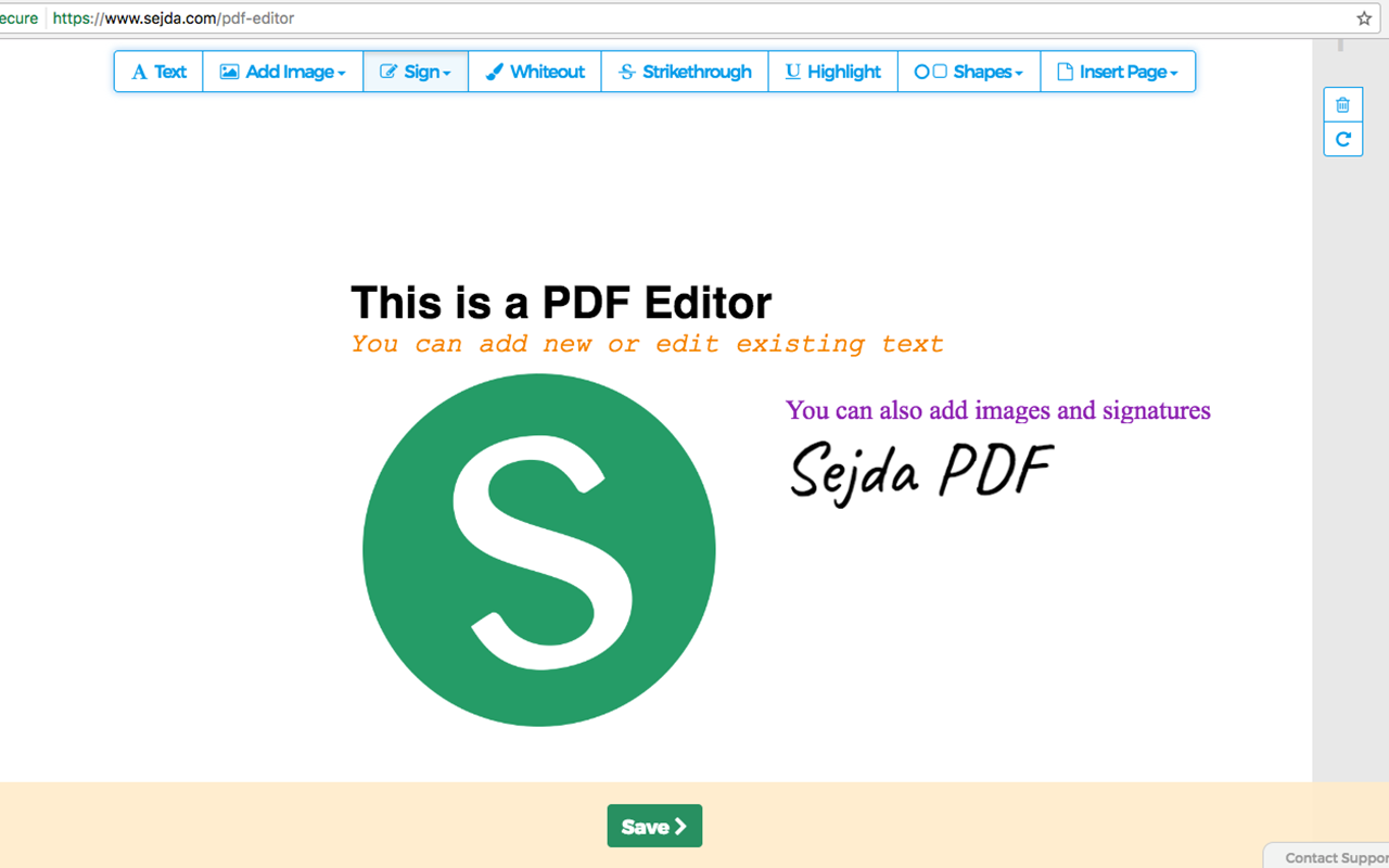 Sejda PDF toolkit