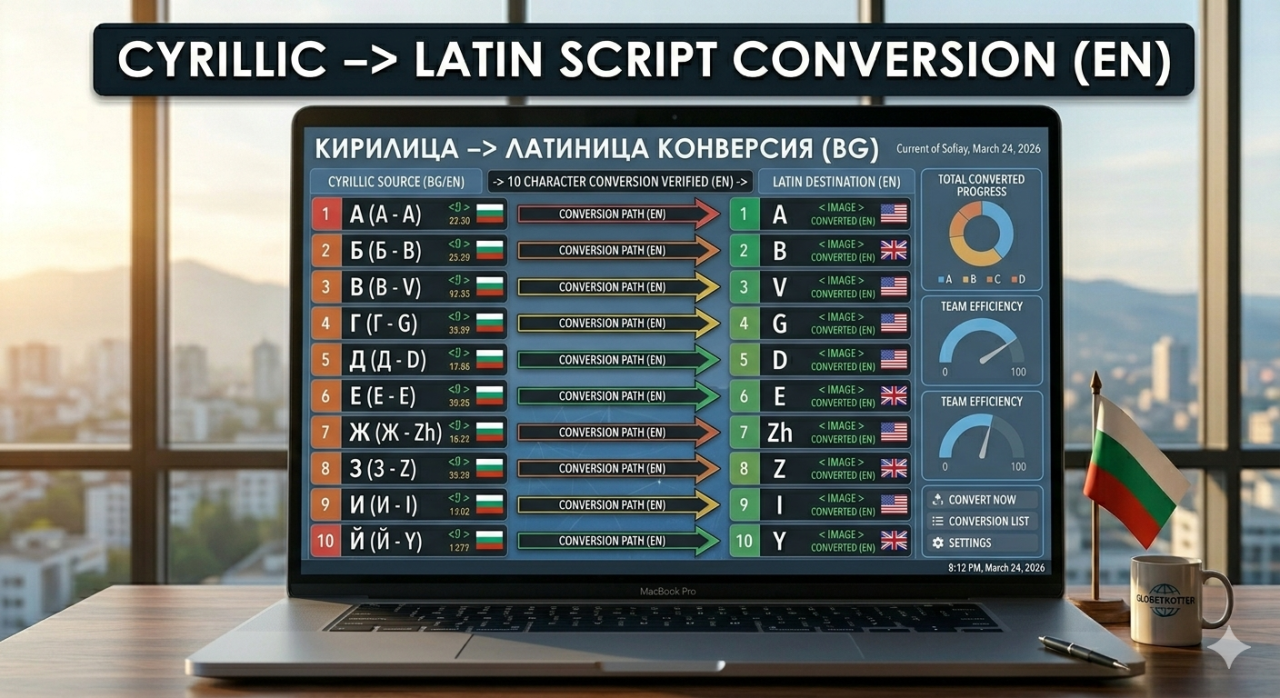 Cyrillic til Latin og Arabic til Latin og Script Konvertering for Flerspråklige Applikasjoner