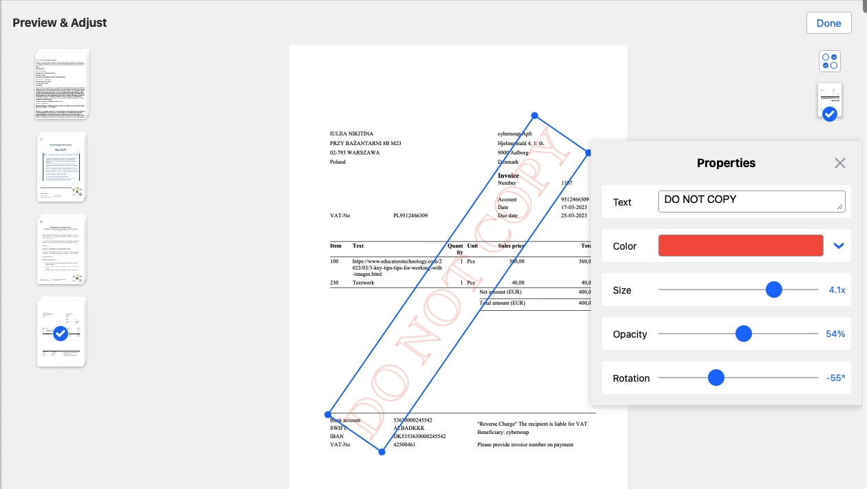 Watermarkly PDF watermark tool