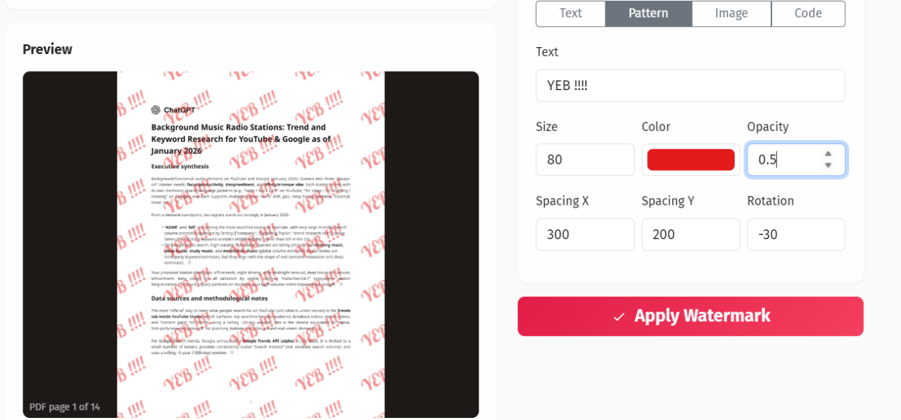 Volledig-pagina patroonoverlay