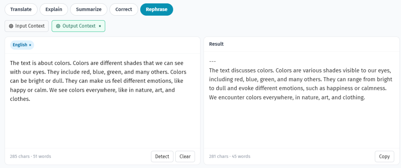 Omformulering i en hvilken som helst tone