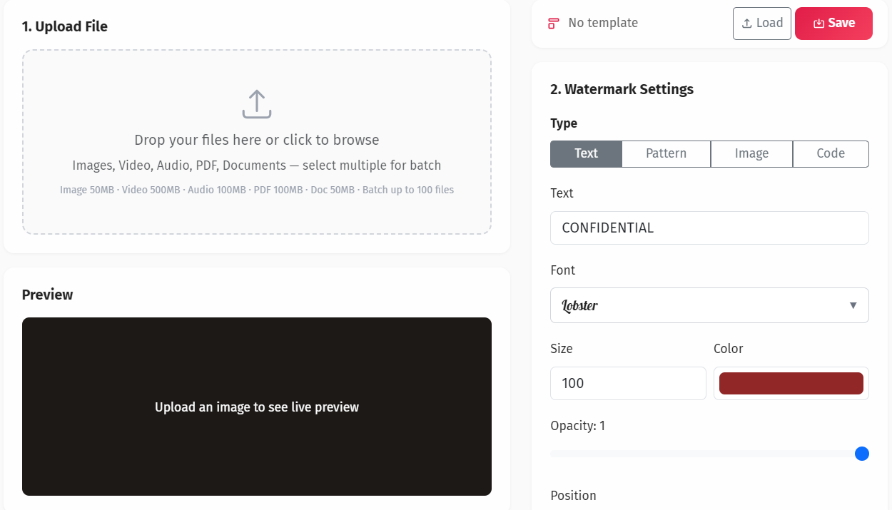 YEB Watermark online tool