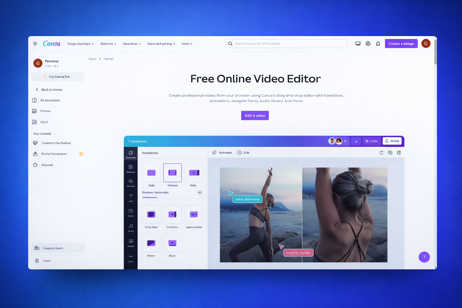 Funkcja podpisow wideo Canva