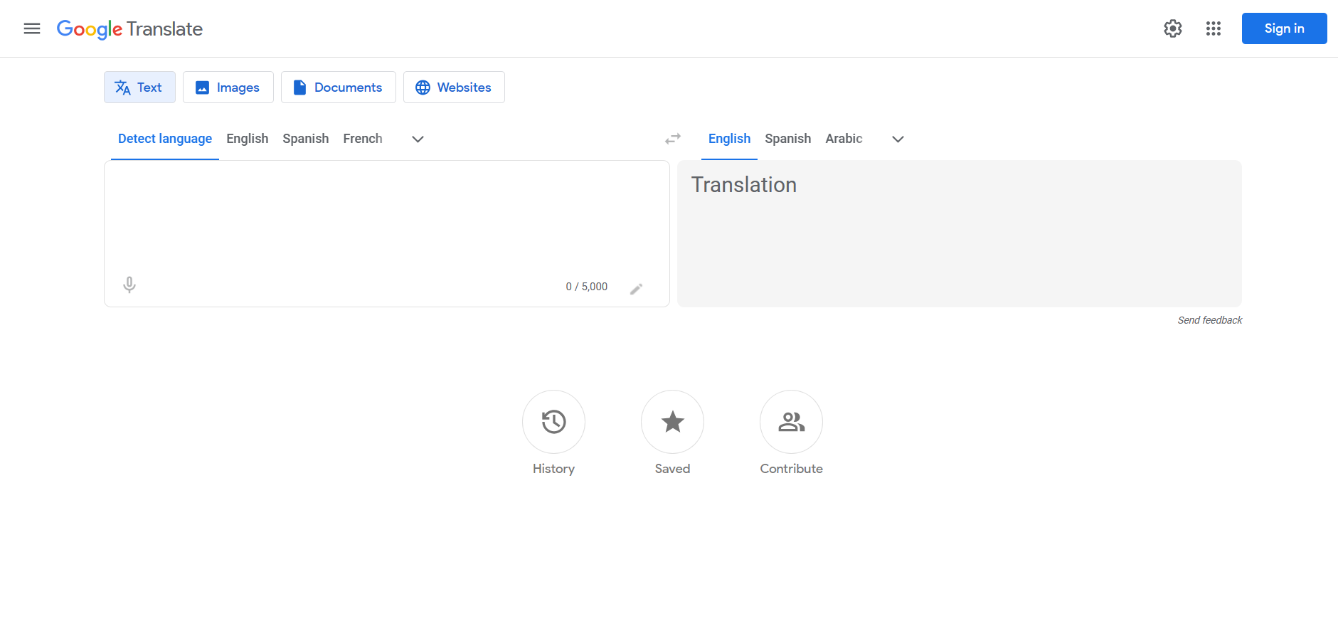 Webové rozhraní Google Translate