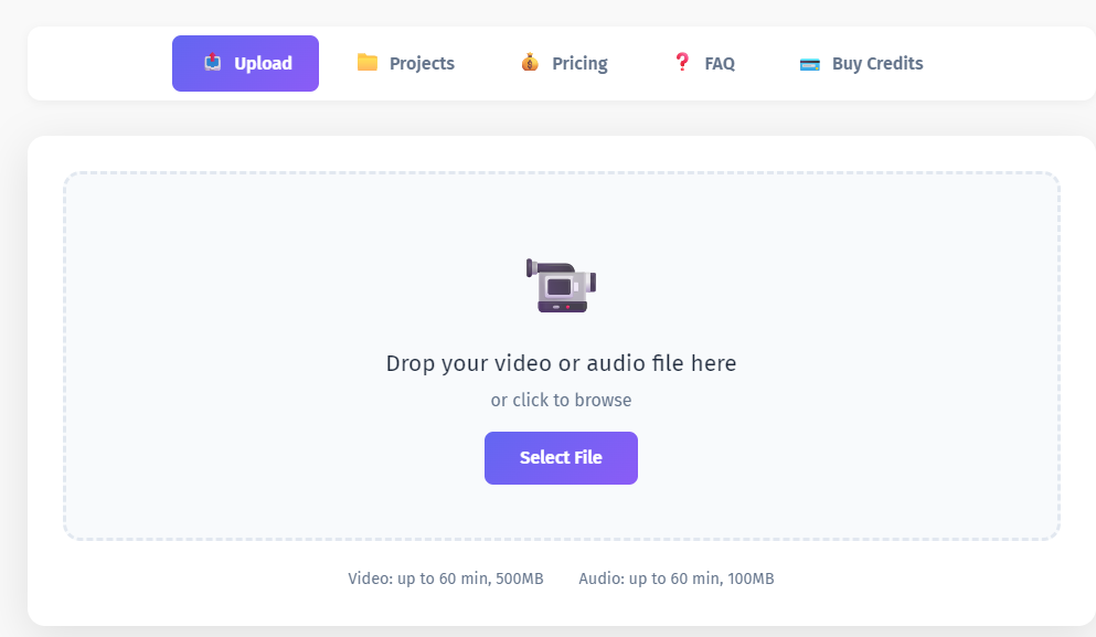 Step 2: Upload Your Video or Audio