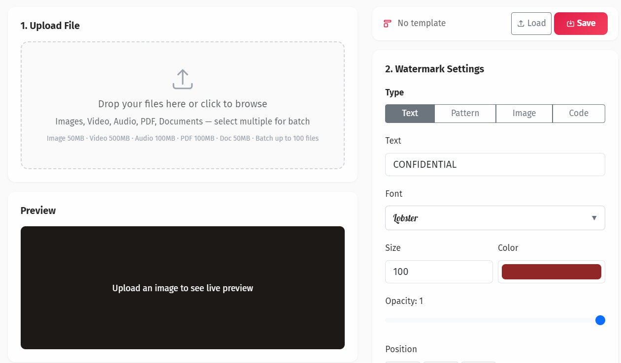 YEB Watermark online tool