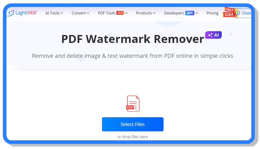 LightPDF AI watermark remover