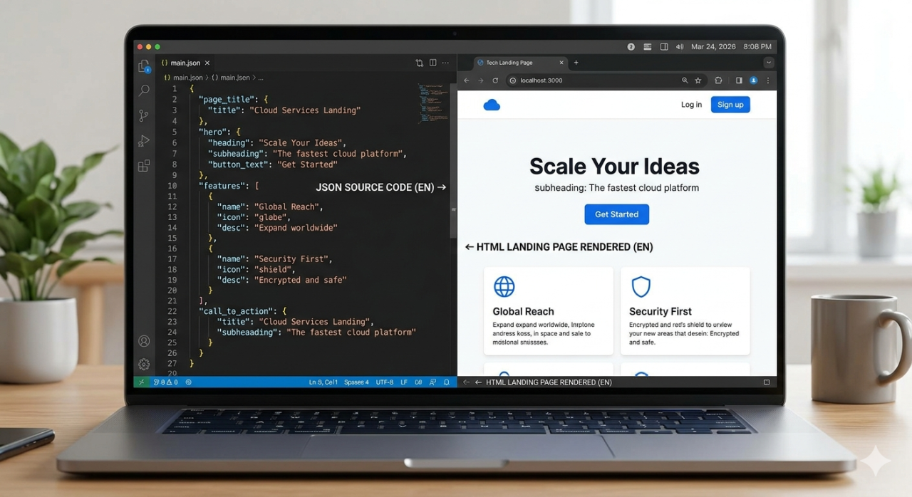 Describe a Landing Page in JSON and Get Responsive HTML Back Without Touching Figma or Writing Code