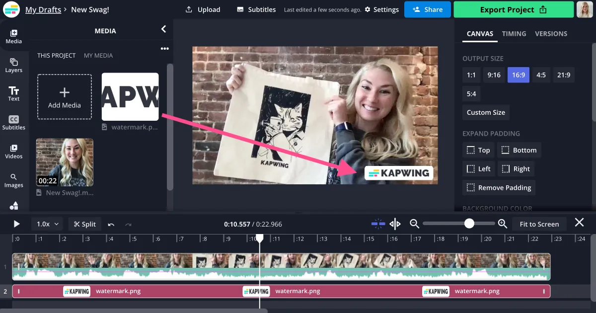 Kapwing online video editor