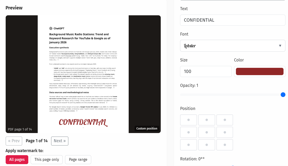 Text Watermark Removal